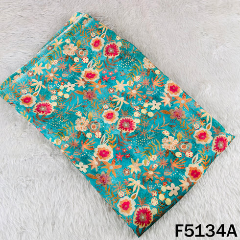 Digital Print Upada Silk Fabric - F5134